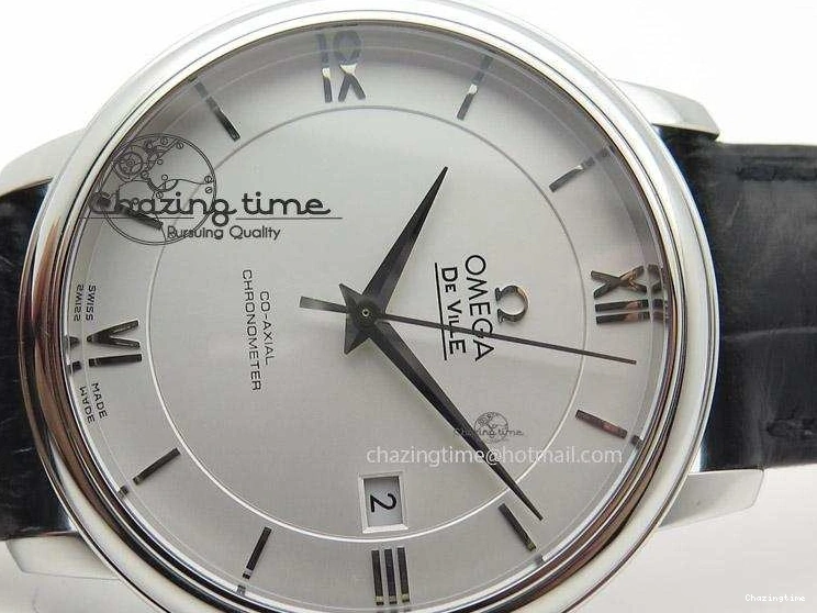 0120 Functional De Ville MK 1:1 Best Edition SS White Dial On Black Leather Strap A 8260